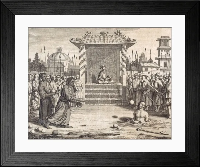 Framed Print : A Usurper Stoned to Death?, pub. 1672. Creator: Philip Baldaeus (1632-1672) Framed Print : A Usurper Stoned to Death?, pub. 1672. Creator: Philip Baldaeus (1632-1672)