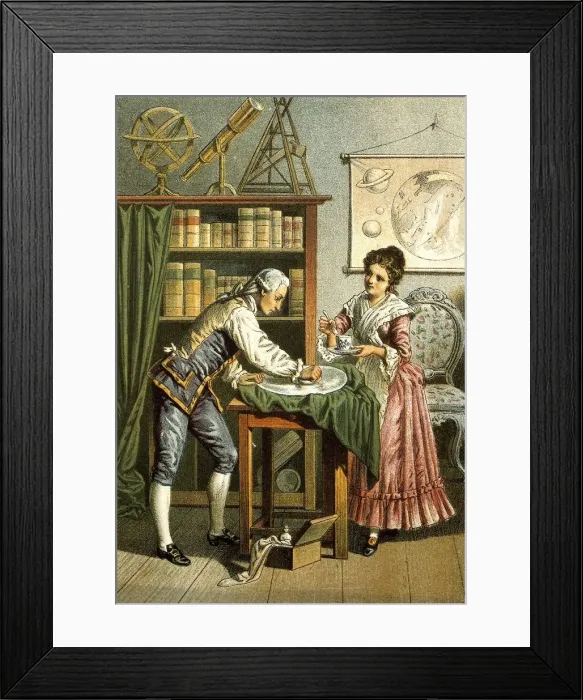 Framed Print : William and Caroline Herschel, pub. 1896. Creator: American School (19th Century) Framed Print : William and Caroline Herschel, pub. 1896. Creator: American School (19th Century)