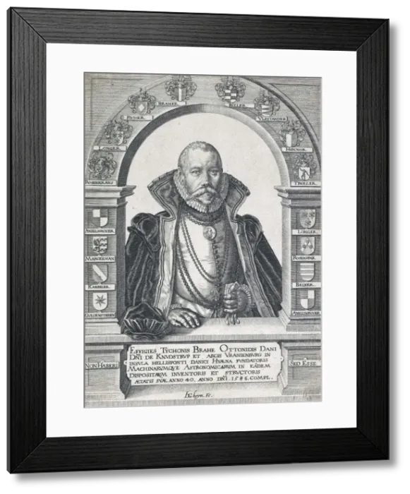 Framed Print : Portrait of Tycho Brahe (1546 - 1601), pub. 1586. Creator: Jacob de Gheyn after Framed Print : Portrait of Tycho Brahe (1546 - 1601), pub. 1586. Creator: Jacob de Gheyn after