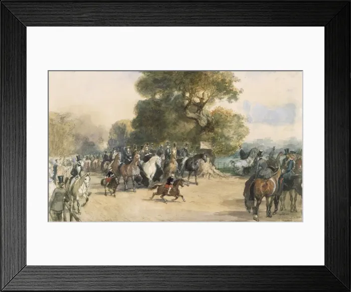 Framed Print : Scene in Hyde Park, c1850s. Creator: Eugene-Louis Lami (1800-90) Framed Print : Scene in Hyde Park, c1850s. Creator: Eugene-Louis Lami (1800-90)