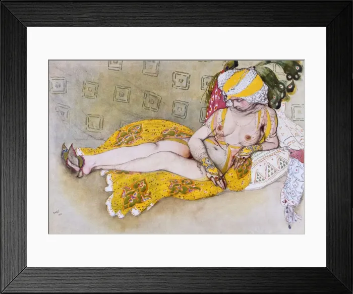 Framed Print : The Yellow Sultana, 1916. Creator: Leon Bakst (1866 - 1924) Framed Print : The Yellow Sultana, 1916. Creator: Leon Bakst (1866 - 1924)