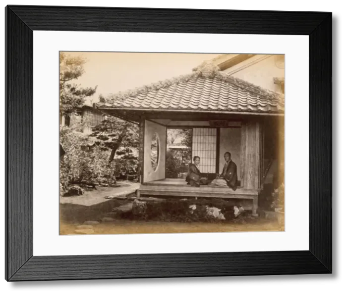 Framed Print : Tycoons halting place on the Tocaido Hasa, 1868. Creator: Felice Beato (1825-c. 1908) Framed Print : Tycoons halting place on the Tocaido Hasa, 1868. Creator: Felice Beato (1825-c. 1908)