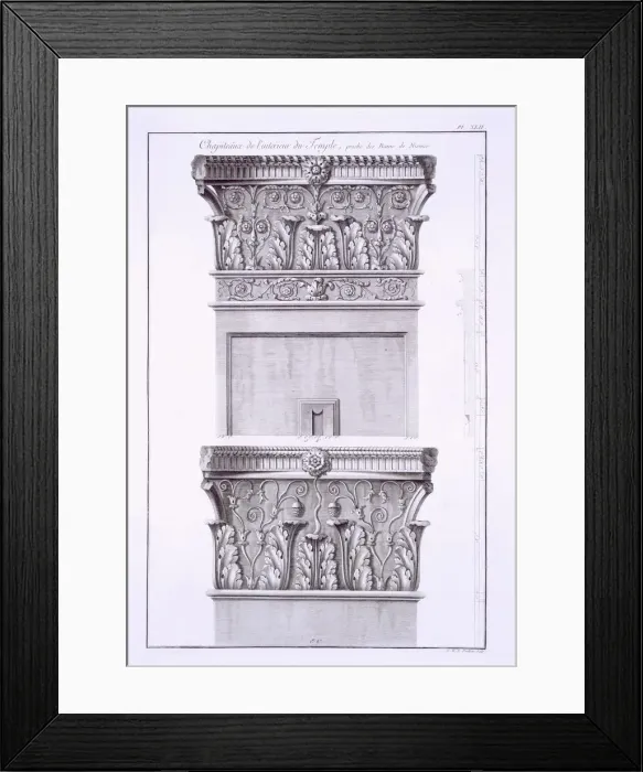 Framed Print : Capitals from the temple near the Roman Baths, Nimes. Creator: French School (18th century) Framed Print : Capitals from the temple near the Roman Baths, Nimes. Creator: French School (18th century)