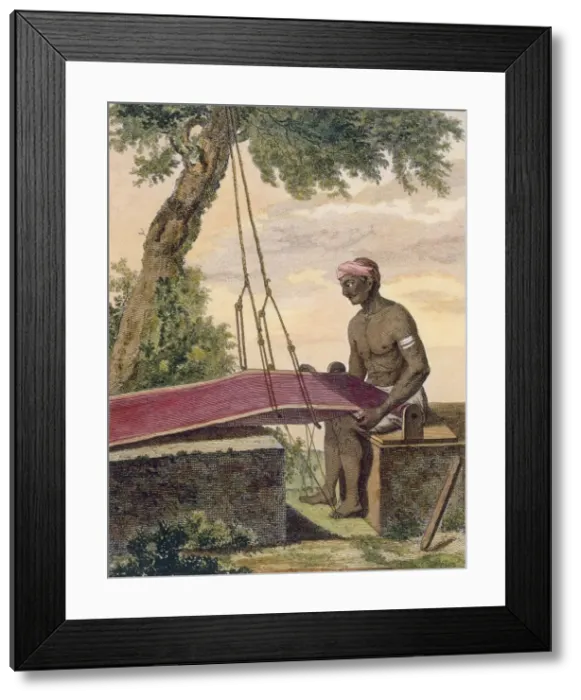 Framed Print : Weaver of cloth, 1782. Creator: Pierre Sonnerat (after) (1745-1814) Framed Print : Weaver of cloth, 1782. Creator: Pierre Sonnerat (after) (1745-1814)