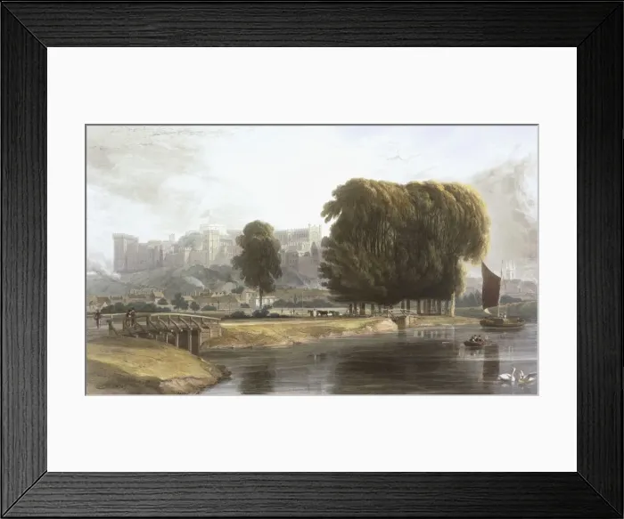 Framed Print : Windsor Castle from the Brocas Meadow, from Views of Windsor, Eton and Virginia Water, c1827-30 Framed Print : Windsor Castle from the Brocas Meadow, from Views of Windsor, Eton and Virginia Water, c1827-30