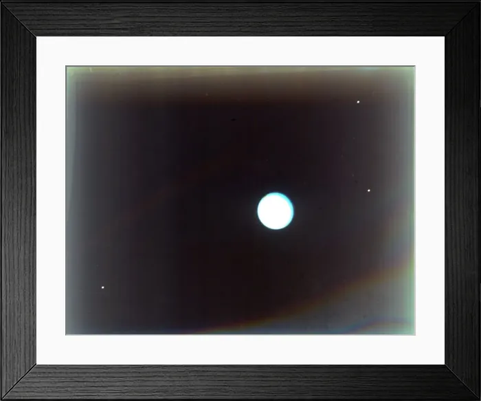 Framed Print : Uranus with satellites Miranda, Ariel and Umbriel, from Voyager 2, 24 January 1986 Framed Print : Uranus with satellites Miranda, Ariel and Umbriel, from Voyager 2, 24 January 1986