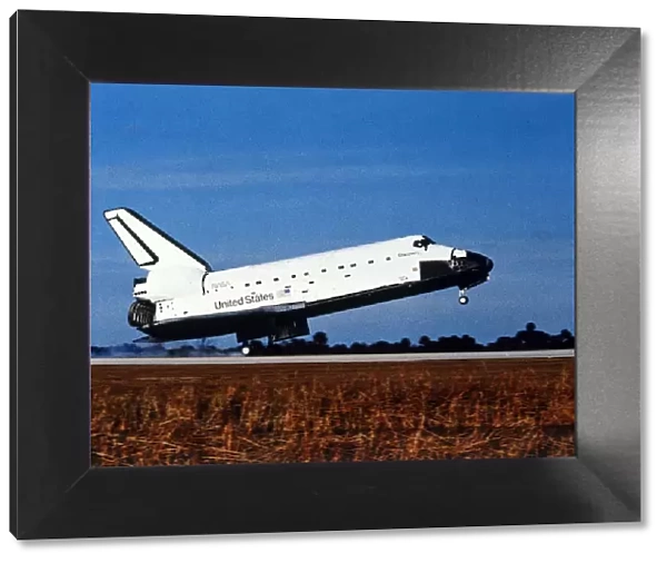 Space Shuttle Orbiter Discovery landing at Kennedy Space Center, Florida, USA, 1980s