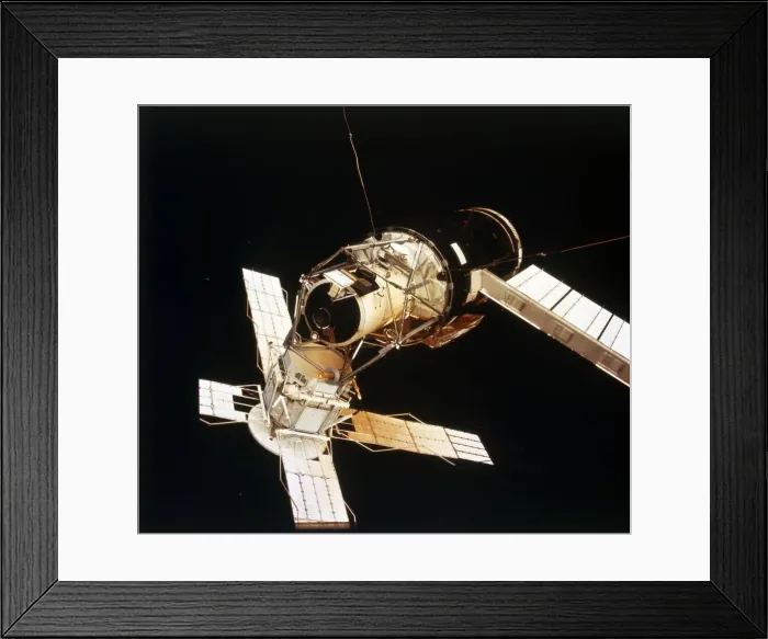 Framed Print : Skylab Space Station cluster seen from Command Module 3, 1973. Creator: NASA Framed Print : Skylab Space Station cluster seen from Command Module 3, 1973. Creator: NASA