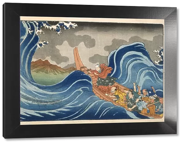 Nichiren Calming the Storm, c1830s. Creator: Utagawa Kuniyoshi (1798-1861)