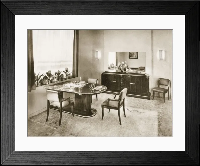 Framed Print : Dining Room from Ensembles Mobiliers, pub. 1937. Creator: French Photographer (20th century) Framed Print : Dining Room from Ensembles Mobiliers, pub. 1937. Creator: French Photographer (20th century)