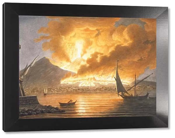 View of the great eruption of Vesuvius from the mole of Naples in the night of 20 October 1767