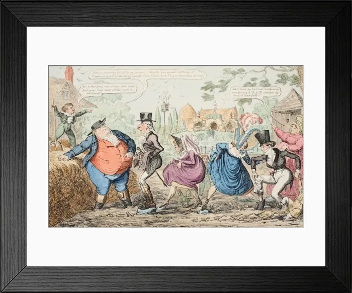 Framed Print : A Visit to Cockney Farm - Viewing the Grounds etc etc etc, pub. 1835. Creator: George Cruikshank Framed Print : A Visit to Cockney Farm - Viewing the Grounds etc etc etc, pub. 1835. Creator: George Cruikshank
