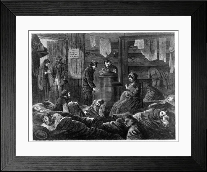Framed Print : Underground Lodgings for the Poor, Greenwich Street, New York, from Harpers Weekly, pub Framed Print : Underground Lodgings for the Poor, Greenwich Street, New York, from Harpers Weekly, pub