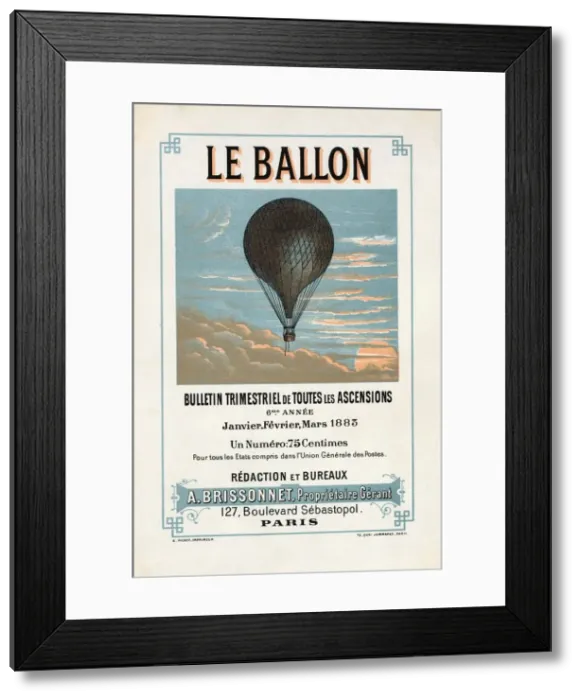 Framed Print : Advertisement for Le Ballon, Janvier, Fevrier, Mars, 1883, pub. 1883 Framed Print : Advertisement for Le Ballon, Janvier, Fevrier, Mars, 1883, pub. 1883