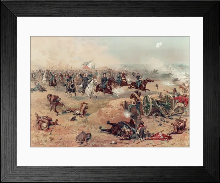 Framed Print : Sheridans Final Charge at Winchester, pub. 1886. Creator: Thure de Thulstrup (1848 - 1930) Framed Print : Sheridans Final Charge at Winchester, pub. 1886. Creator: Thure de Thulstrup (1848 - 1930)
