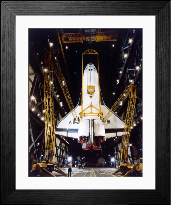 Framed Print : Shuttle in Vehicle Assembly Building, second Space Shuttle flight, 1981. Creator: NASA Framed Print : Shuttle in Vehicle Assembly Building, second Space Shuttle flight, 1981. Creator: NASA