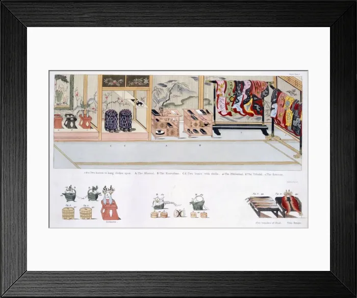 Framed Print : Japanese Marriage Customs, pub. 1824. Creator: Japanese School (19th century) Framed Print : Japanese Marriage Customs, pub. 1824. Creator: Japanese School (19th century)