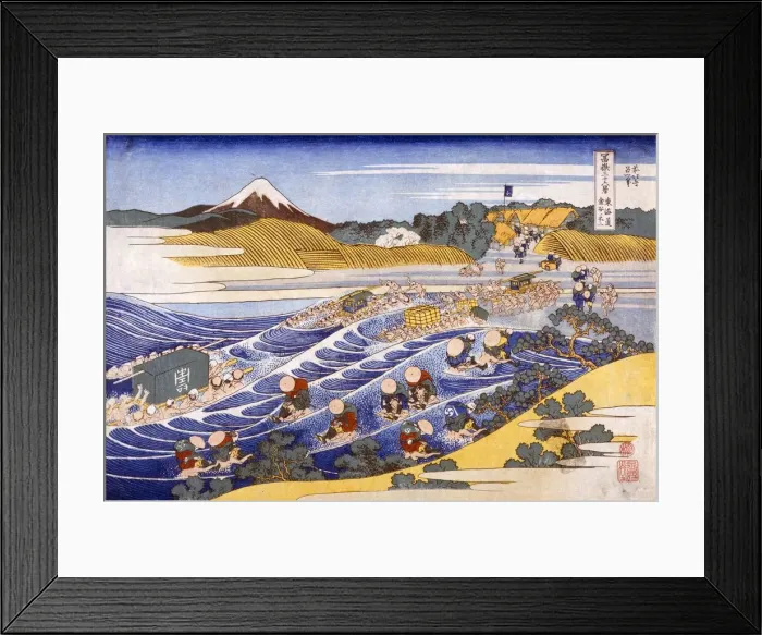 Framed Print : Fuji from the Ford at Kanaya, c1833. Creator: Katsushika Hokusai (1760-1849) Framed Print : Fuji from the Ford at Kanaya, c1833. Creator: Katsushika Hokusai (1760-1849)