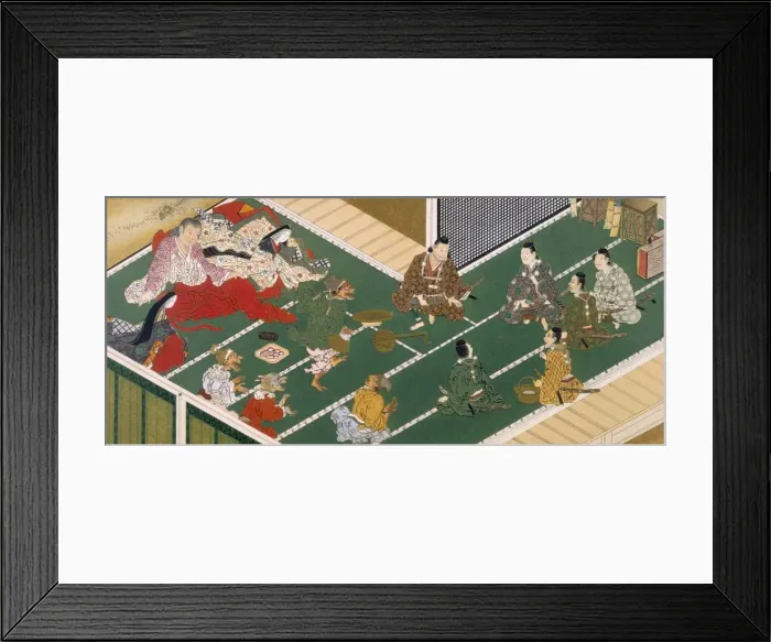Framed Print : Raiko and his Comrades before the Demon Robber, Tosa School. Creator: Japanese School Framed Print : Raiko and his Comrades before the Demon Robber, Tosa School. Creator: Japanese School