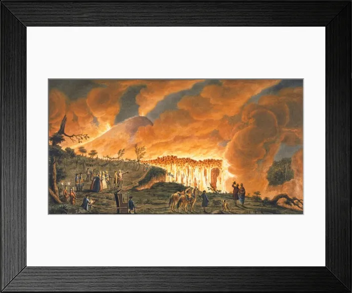 Framed Print : View of Hamilton escorting their Sicilian majesties on 11th May 1771, to observe the lava flow ? Framed Print : View of Hamilton escorting their Sicilian majesties on 11th May 1771, to observe the lava flow ?