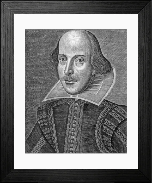 Framed Print : Portrait of Shakespeare, 1623. Creator: Martin Droeshout or English School? Framed Print : Portrait of Shakespeare, 1623. Creator: Martin Droeshout or English School?