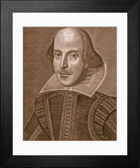 Framed Print : Portrait of Shakespeare, 1623. Creator: Martin Droeshout or English School? Framed Print : Portrait of Shakespeare, 1623. Creator: Martin Droeshout or English School?