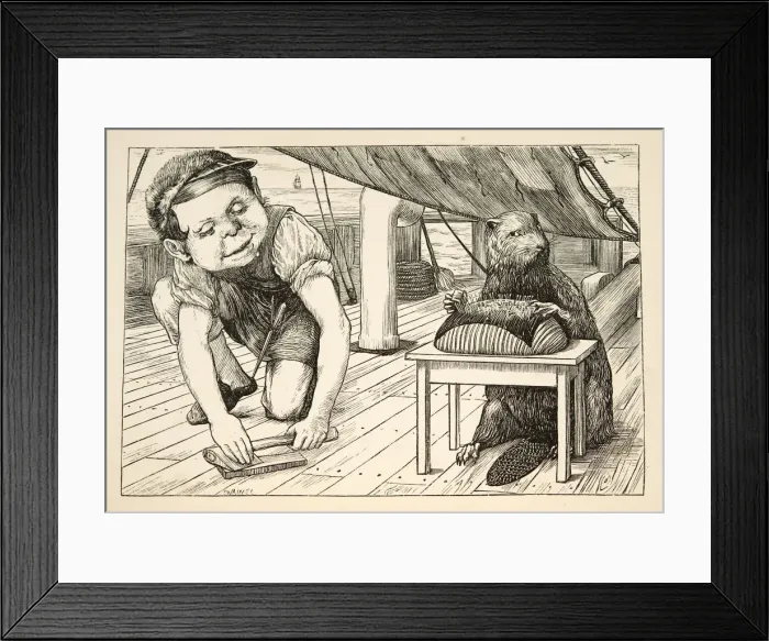 Framed Print : The Beaver kept looking the opposite way pub. 1876. Creator: Henry Holiday (1839 - 1927) Framed Print : The Beaver kept looking the opposite way pub. 1876. Creator: Henry Holiday (1839 - 1927)