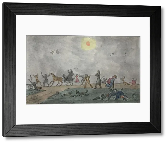 Framed Print : November - (Old Style) - Hover thro the fog & filthy air, pub. 1835 Framed Print : November - (Old Style) - Hover thro the fog & filthy air, pub. 1835