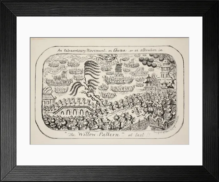 Framed Print : An Extraordinary Movement on China - or - an alteration in The Willow Pattern at last!!, pub Framed Print : An Extraordinary Movement on China - or - an alteration in The Willow Pattern at last!!, pub