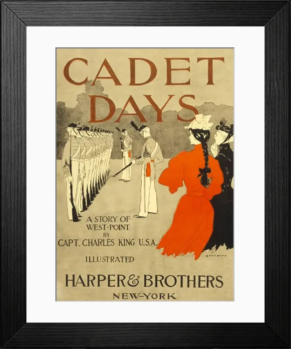 Framed Print : Front Cover for Cadet Days, by Capt. Charles King U. S. A. pub. New York, 1894 Framed Print : Front Cover for Cadet Days, by Capt. Charles King U. S. A. pub. New York, 1894