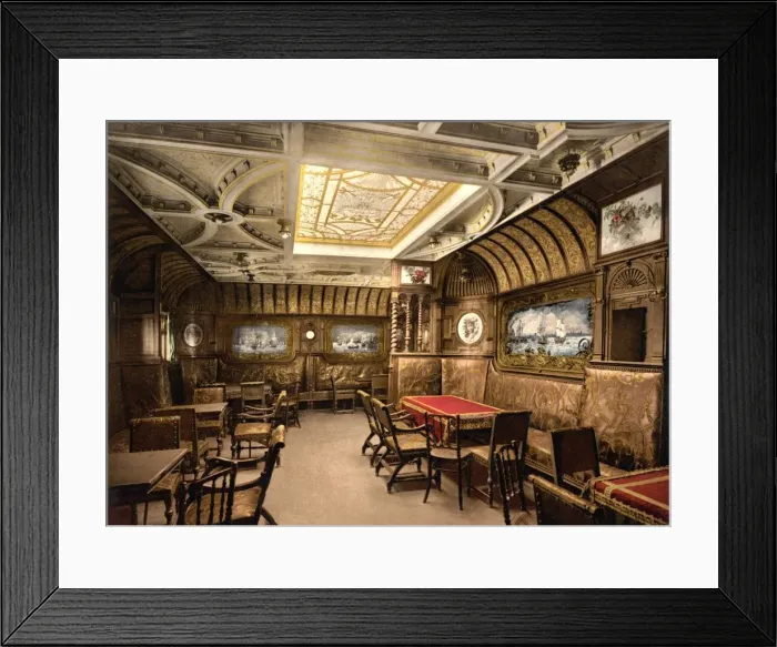Framed Print : Smoking Salon on Kaiser Wilhelm der Grosse, pub. c1897. Creator: American School (19th Century) Framed Print : Smoking Salon on Kaiser Wilhelm der Grosse, pub. c1897. Creator: American School (19th Century)