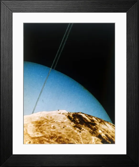 Framed Print : Uranus seen from Miranda, 1986. Creator: NASA Framed Print : Uranus seen from Miranda, 1986. Creator: NASA