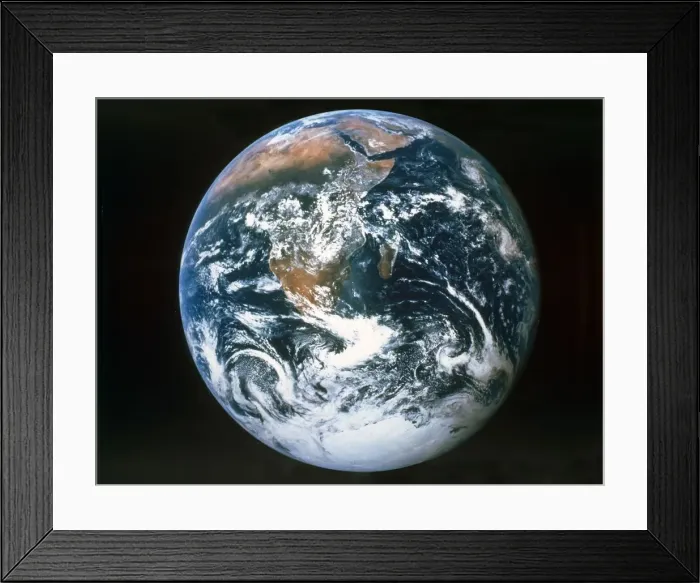 Framed Print : Earth from the Meditteranean sea to Antarctica, viewed from Apollo 17, December 1972 Framed Print : Earth from the Meditteranean sea to Antarctica, viewed from Apollo 17, December 1972