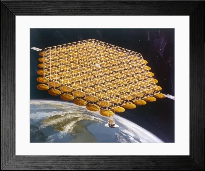 Framed Print : Space Shuttle and space station above Earth, artists impression. Creator: NASA Framed Print : Space Shuttle and space station above Earth, artists impression. Creator: NASA