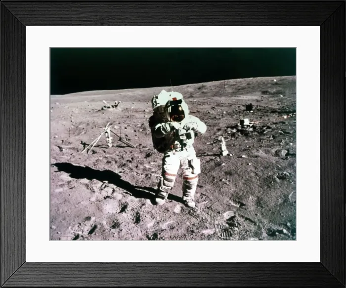 Framed Print : Astronaut John Young on the lunar surface, Apollo 16 mission, 21 April 1972. Creator: Charles Duke