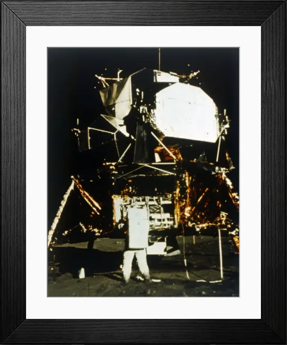 Framed Print : Buzz Aldrin by the Lunar Module on the surface of the Moon, Apollo II mission, July 1969 Framed Print : Buzz Aldrin by the Lunar Module on the surface of the Moon, Apollo II mission, July 1969