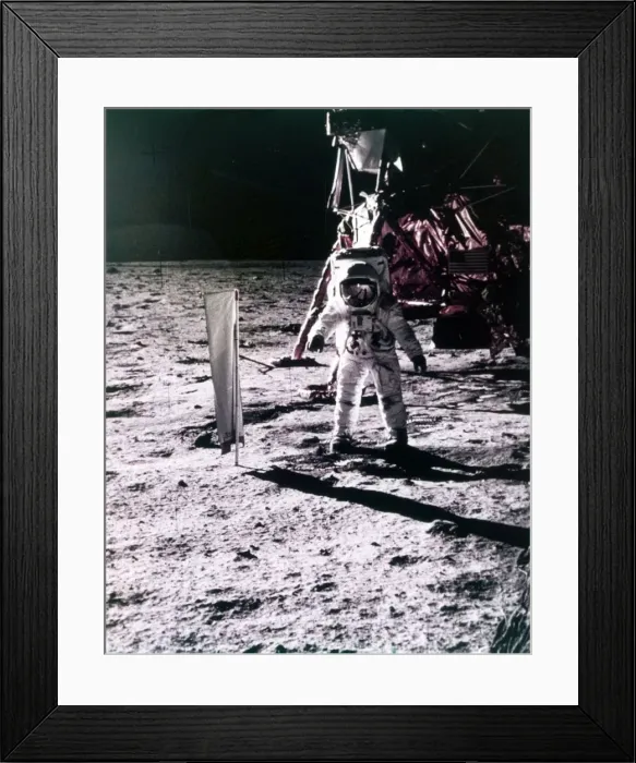 Framed Print : Buzz Aldrin deploys solar wind collector on the surface of the Moon, Apollo 11 mission, July 1969 Framed Print : Buzz Aldrin deploys solar wind collector on the surface of the Moon, Apollo 11 mission, July 1969