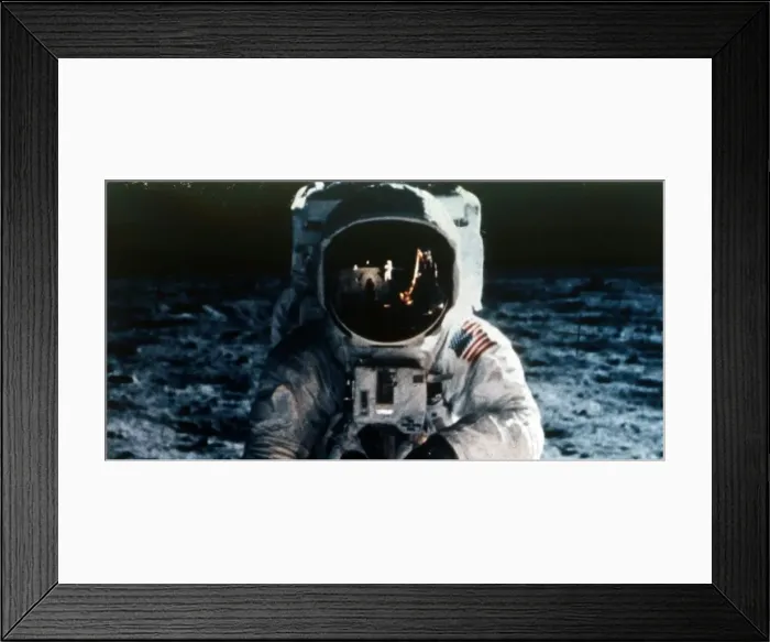 Framed Print : Buzz Aldrin on the Moon, Apollo II mission, July 1969. Creator: Neil Armstrong Framed Print : Buzz Aldrin on the Moon, Apollo II mission, July 1969. Creator: Neil Armstrong