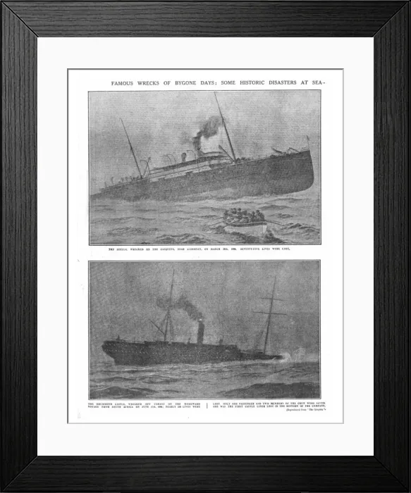Framed Print : Famous Wrecks of Bygone Days: Some Historic Disasters at Sea, April 20, 1912 Framed Print : Famous Wrecks of Bygone Days: Some Historic Disasters at Sea, April 20, 1912