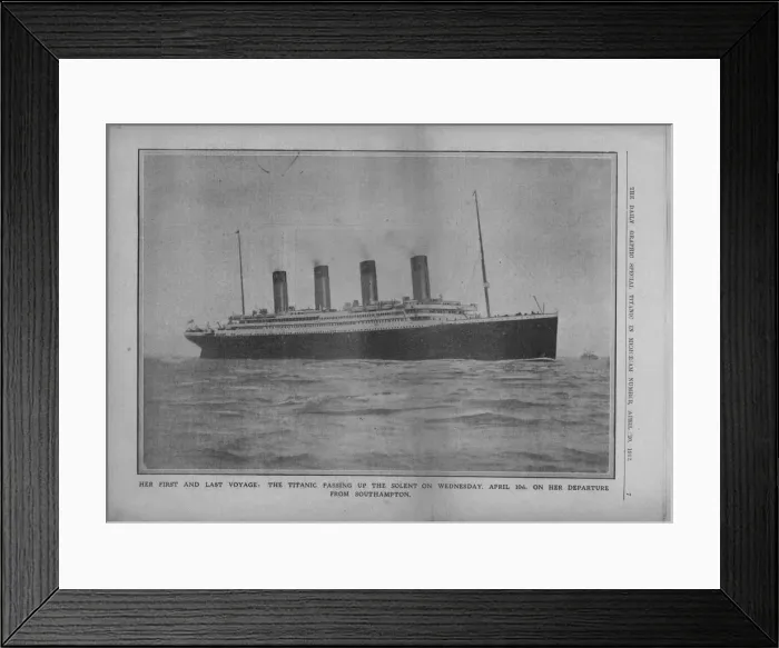 Framed Print : Her First and Last Voyage: the Titanic Passing up the Solent on Wednesday, April 10th Framed Print : Her First and Last Voyage: the Titanic Passing up the Solent on Wednesday, April 10th