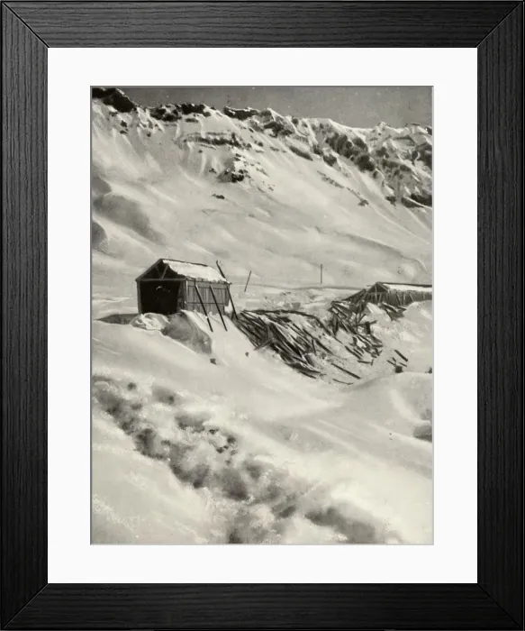 Framed Print : Devastated. - Over sixty yards of snow-shedding destroyed by an avalanche in 1921, 1935 Framed Print : Devastated. - Over sixty yards of snow-shedding destroyed by an avalanche in 1921, 1935