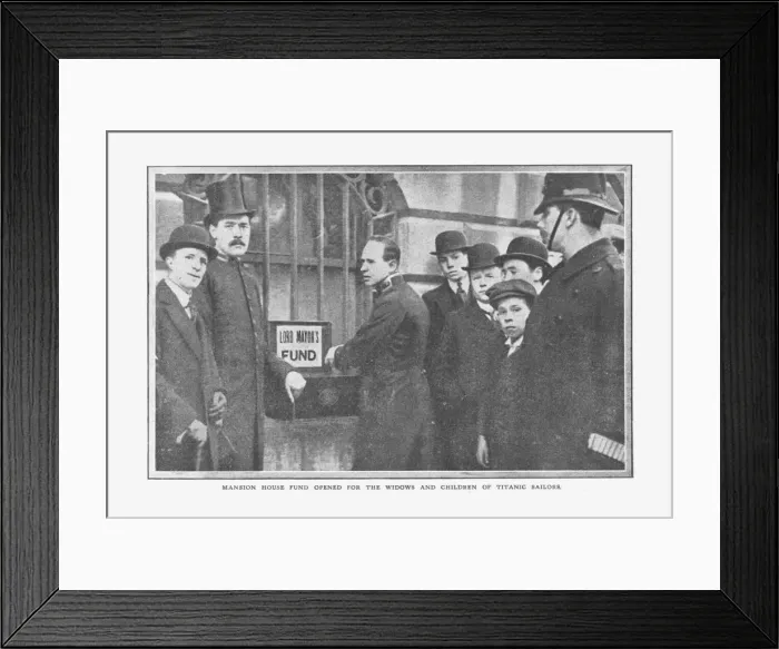 Framed Print : Mansion House Fund Opened for the Widows and Children of Titanic Sailors, April 20, 1912 Framed Print : Mansion House Fund Opened for the Widows and Children of Titanic Sailors, April 20, 1912