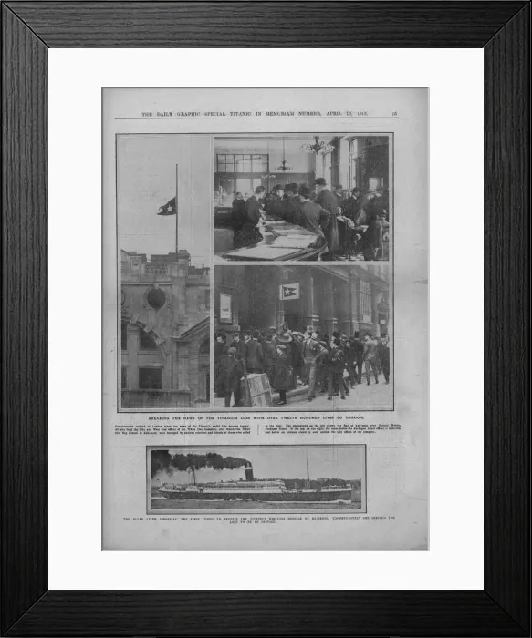 Framed Print : Breaking the News of the Titanics Loss, and RMS Virginian, April 20, 1912 Framed Print : Breaking the News of the Titanics Loss, and RMS Virginian, April 20, 1912