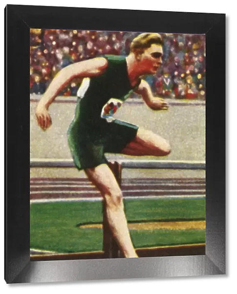 Sid Atkinson of South Africa, winner of the 110m hurdles, 1928. Creator: Unknown