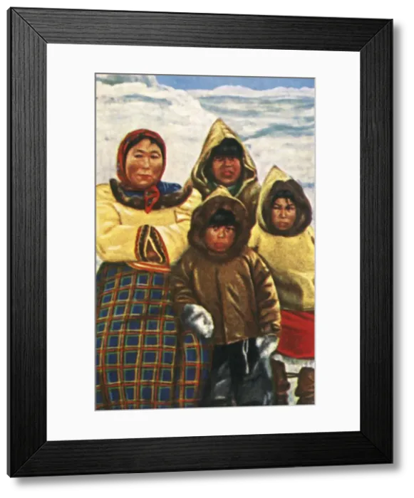 Framed Print : Inuit people from Labrador, northern Canada, c1928. Creator: Unknown