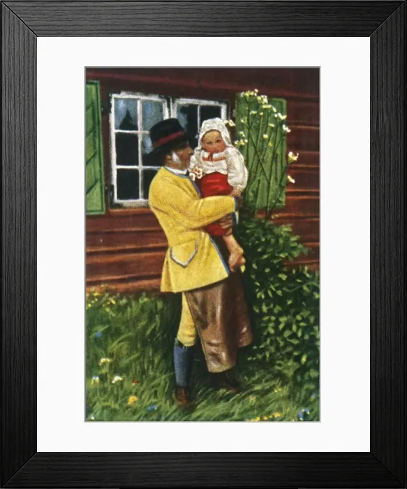 Framed Print : Swedish people in traditional costume, c1928. Creator: Unknown Framed Print : Swedish people in traditional costume, c1928. Creator: Unknown