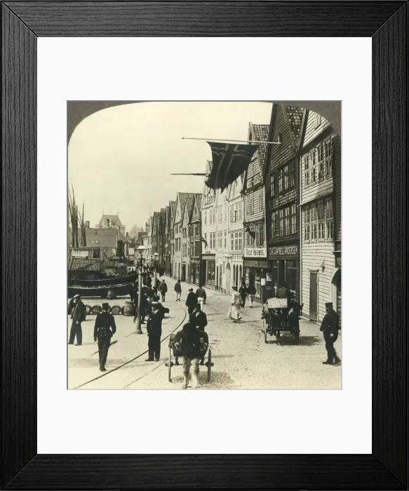 Framed Print : Warehouses along the quay in old town Bergen, for centuries the great fish mart of Norway Framed Print : Warehouses along the quay in old town Bergen, for centuries the great fish mart of Norway