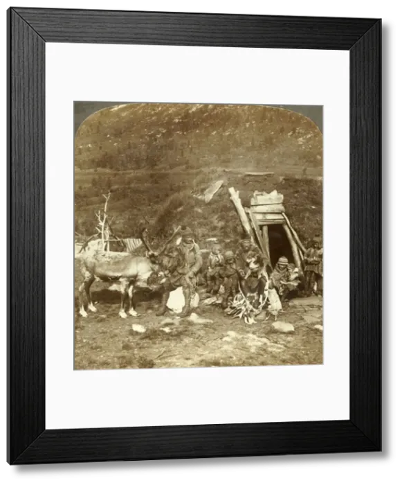 Framed Print : People of the frigid North-Lapp home and family, near Tromsoe, Norway, c1905 Framed Print : People of the frigid North-Lapp home and family, near Tromsoe, Norway, c1905