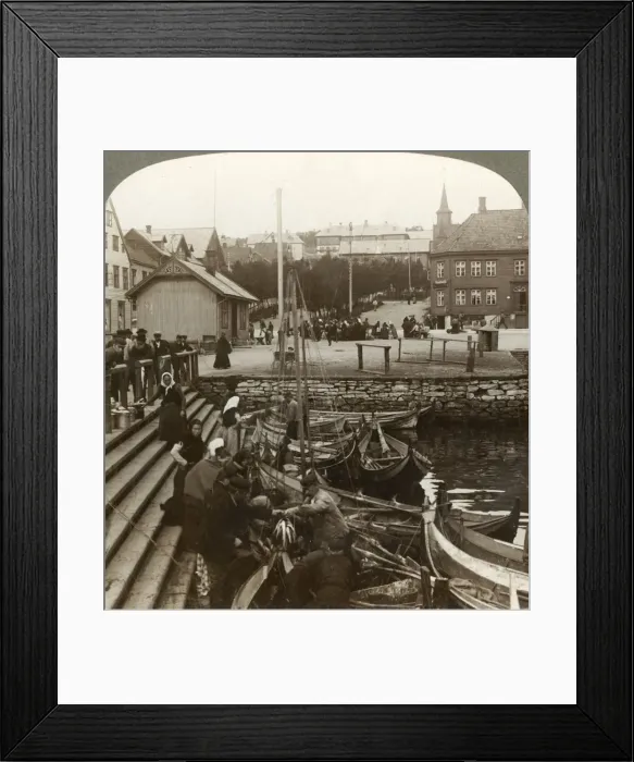 Framed Print : Buying fish in a busy Arctic trading port, Tromsoe (69°38 N. Lat. ), Northern Norway Framed Print : Buying fish in a busy Arctic trading port, Tromsoe (69°38 N. Lat. ), Northern Norway
