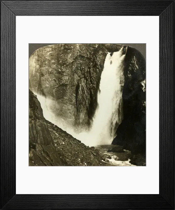 Framed Print : The seething waters of the mighty Voringfos, one of the largest waterfalls of Norway, c1905 Framed Print : The seething waters of the mighty Voringfos, one of the largest waterfalls of Norway, c1905